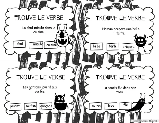 Trouve le verbe - monstre