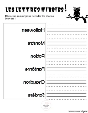 Mots miroirs - Halloween