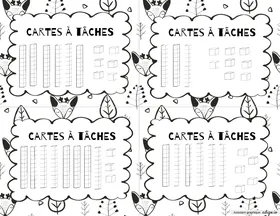 Cartes à tâches - représentation des nombres