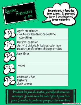 Routine préscolaire 4 ans