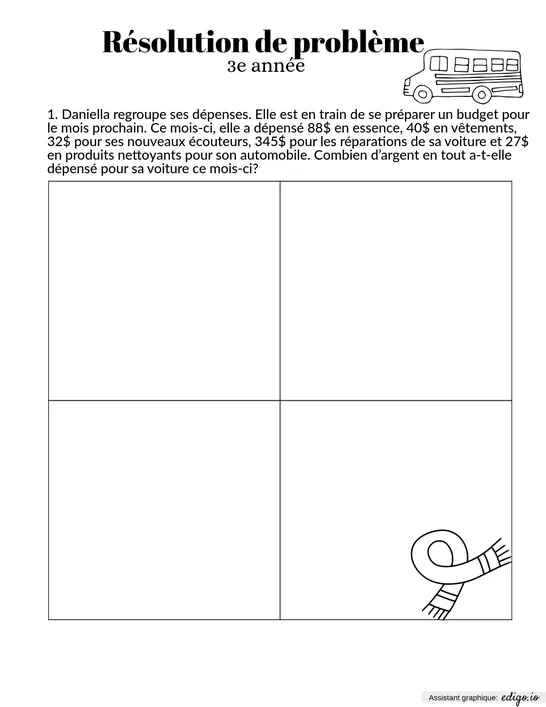 Résolution de problème 3e année