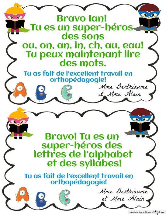 Certificats orthopédagogie