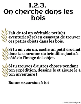 1,2,3. On cherche dans les bois