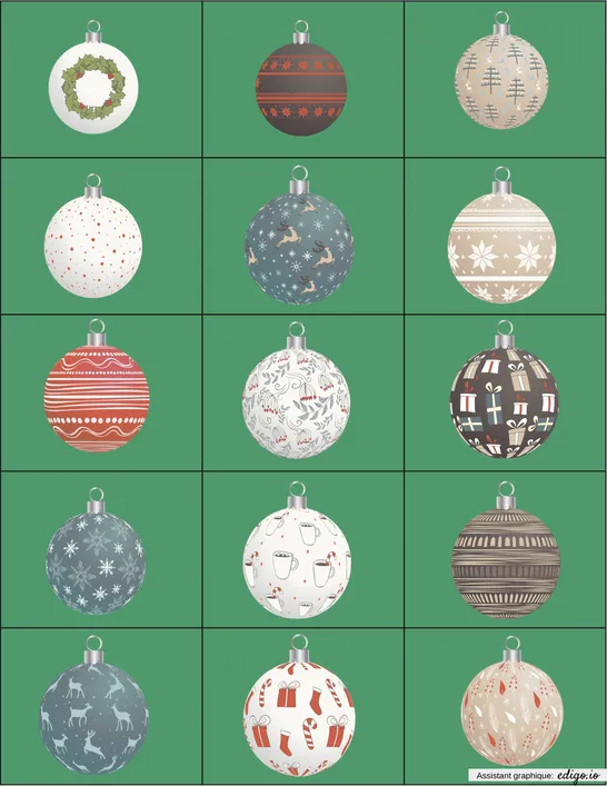 Le sapins à des boules - jeu d'orientation spatiale
