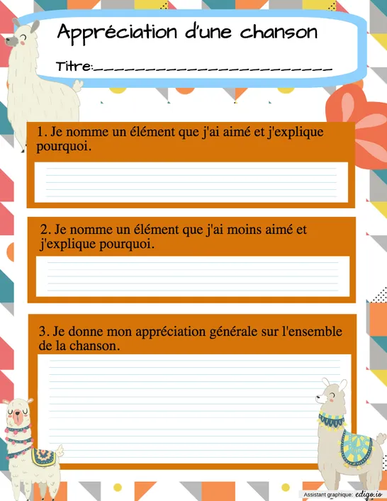 Appréciation d'une chanson