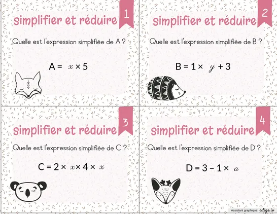Réduire et simplifier une expression littérale