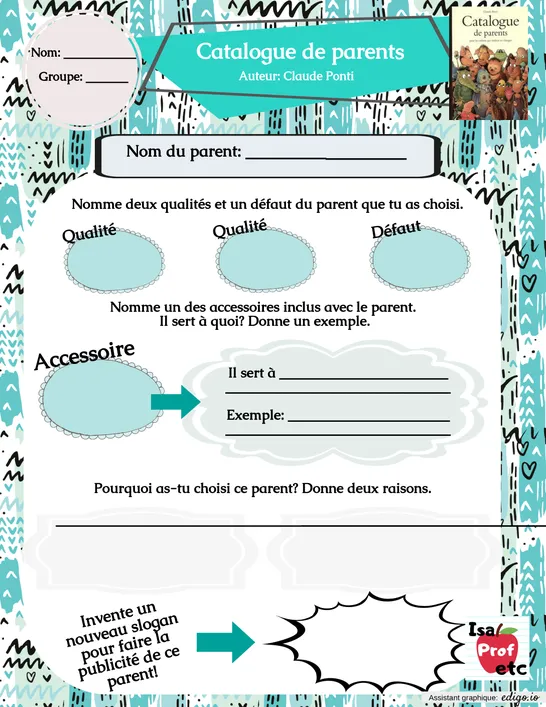 Catalogue de parents - Résumé - IsaProfEtc