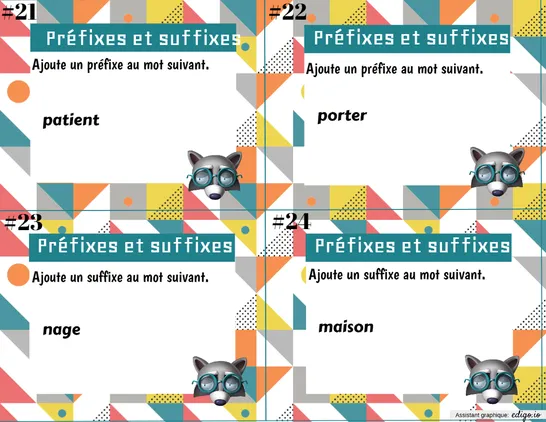 Préfixes et suffixes