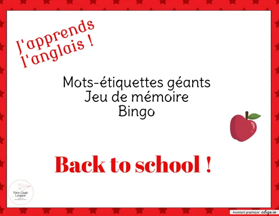 J'apprends l'anglais - La rentrée