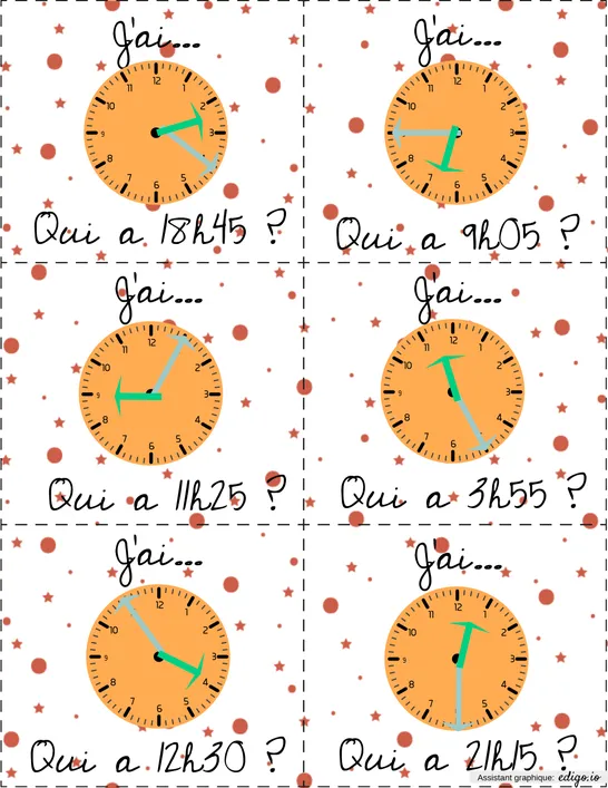 J'ai... qui a? heures 5