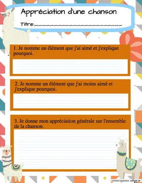Appréciation d'une chanson