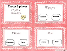 Cartes à pinces