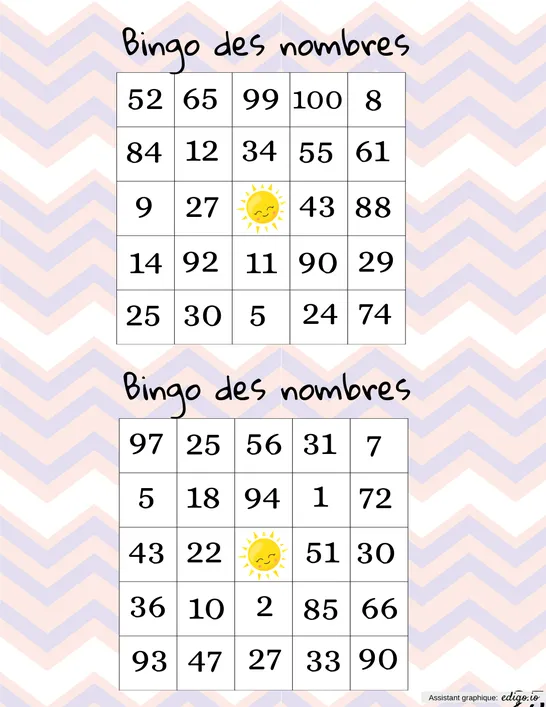 Bingo des nombres