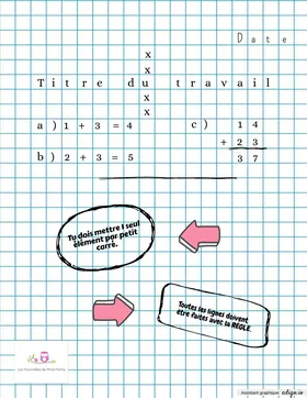 Présentation cahier quadrillé