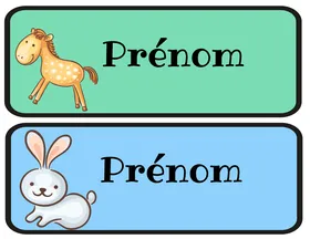 Étiquettes prénoms