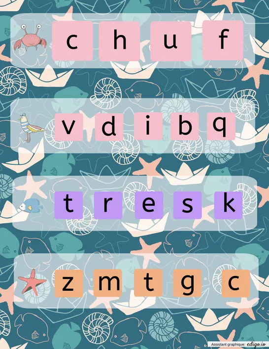 Jeu : ranger les lettres dans l'ordre alphabétique