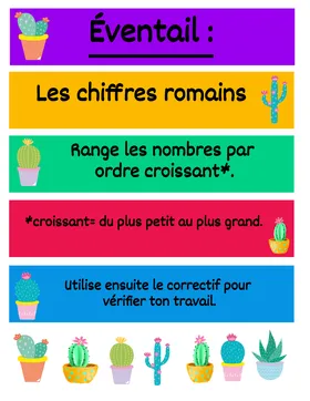 Eventail chiffres romains