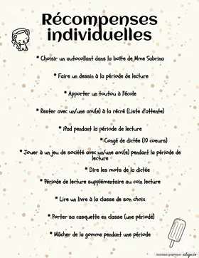 Récompenses individuelles
