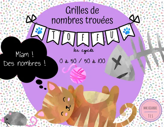 Grilles de nombres trouées, 2nd grade, Task cards, Arithmetic