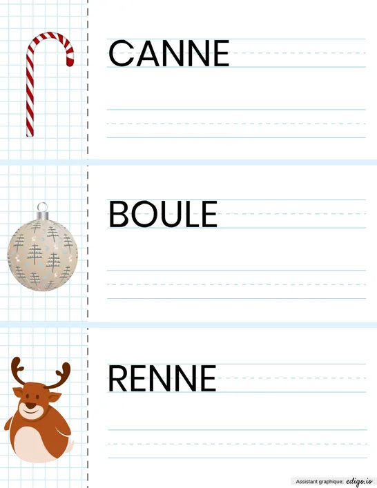 J'écris... voc noel
