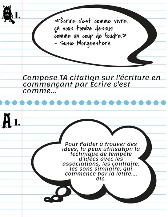Cartes à tâches: cercle d'auteurs, Middle & High School, Task cards