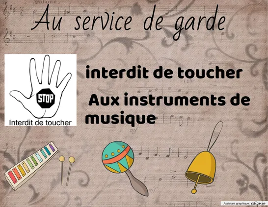 Interdit de toucher instrument de musique