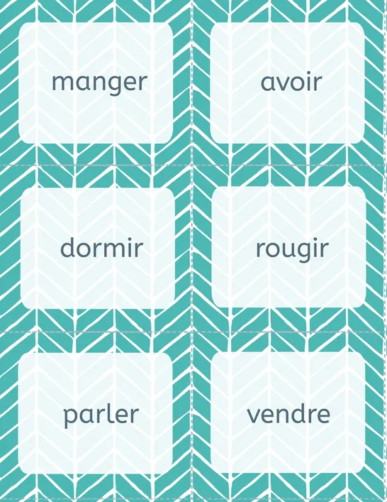 Cartes verbes infinitif, CM2, Cartes de jeu, Grammaire