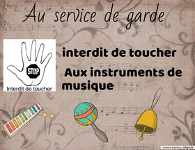 Interdit de toucher instrument de musique