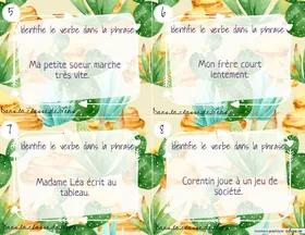 Cartes à tâches - identifie le verbe