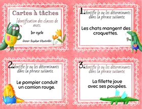 Cartes à tâche-identification des classes de mots