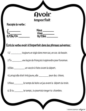 Exercice Verbe Aimer à l'Imparfait