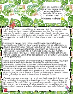Test de lecture - jungle