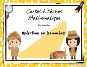 Gabarit de cartes à tâches opérations sur les nombres