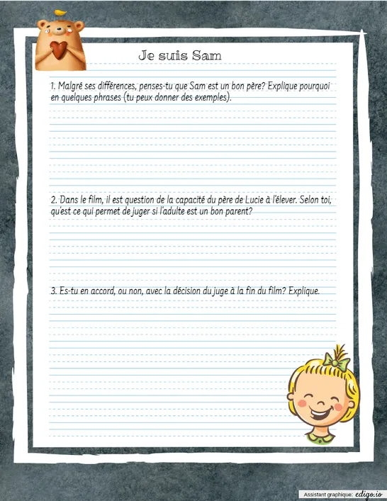 Questionnaire film je suis Sam