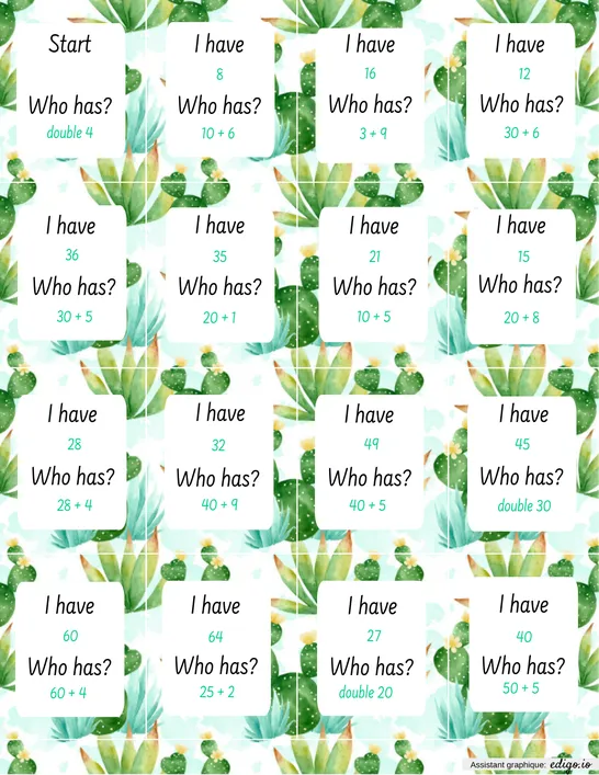 I have...who has..numbers
