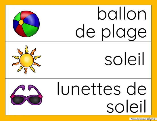 Mots-étiquettes géants - Les vacances d'été