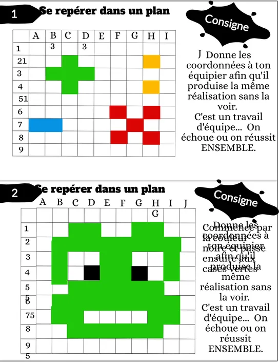 Se repérer dans le plan, CM1, Cartes à tâche, Géométrie