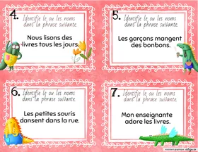 Cartes à tâche-identification des classes de mots