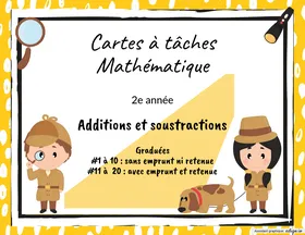 Cartes à tâches additions/soustractions 2e année