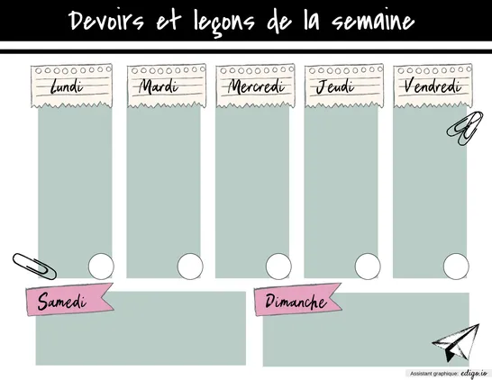 Horaire de la semaine