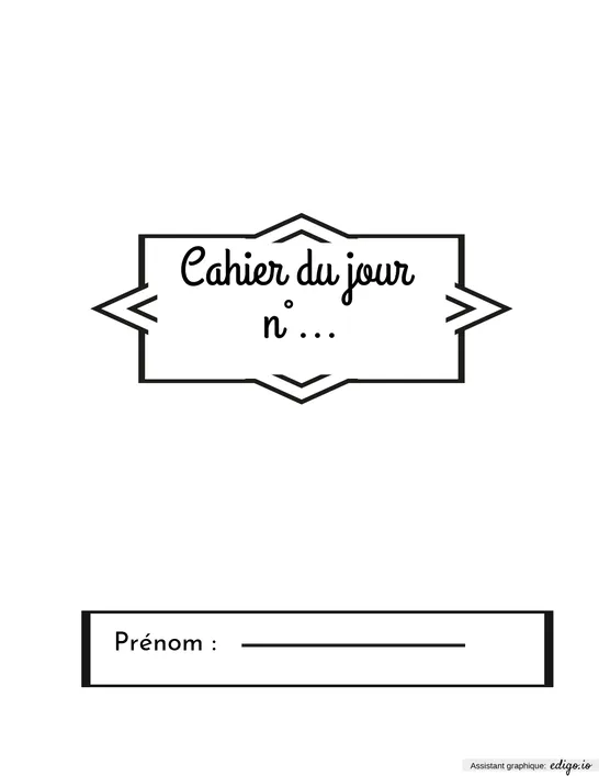 Page de garde cahier du jour