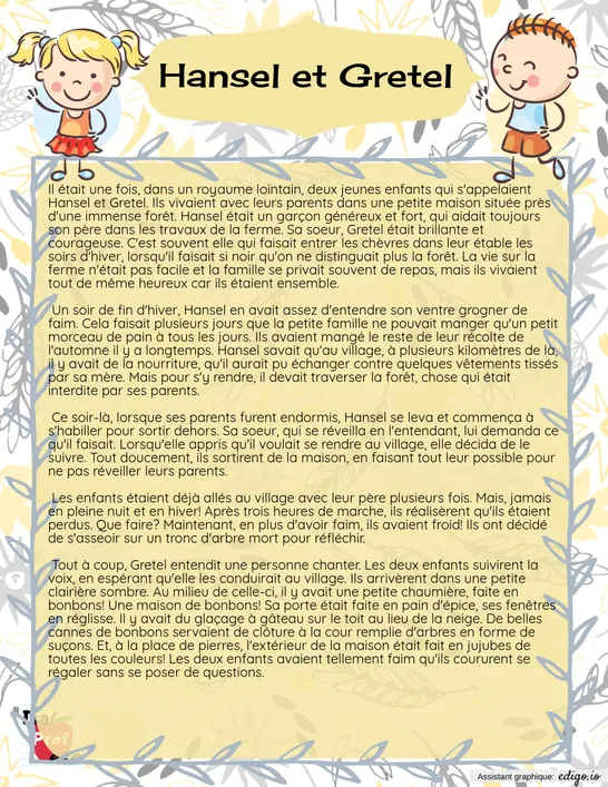 Lecture - Hansel et Gretel - IsaProfEtc
