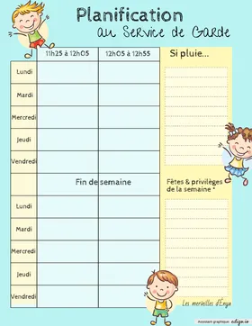 Planification Service de Garde