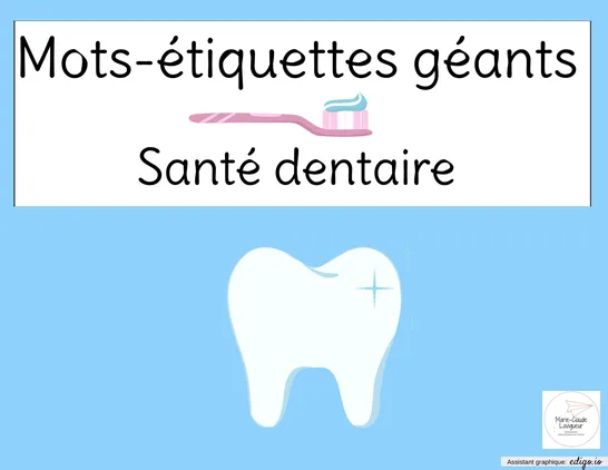 Mots étiquettes géants - Les dents