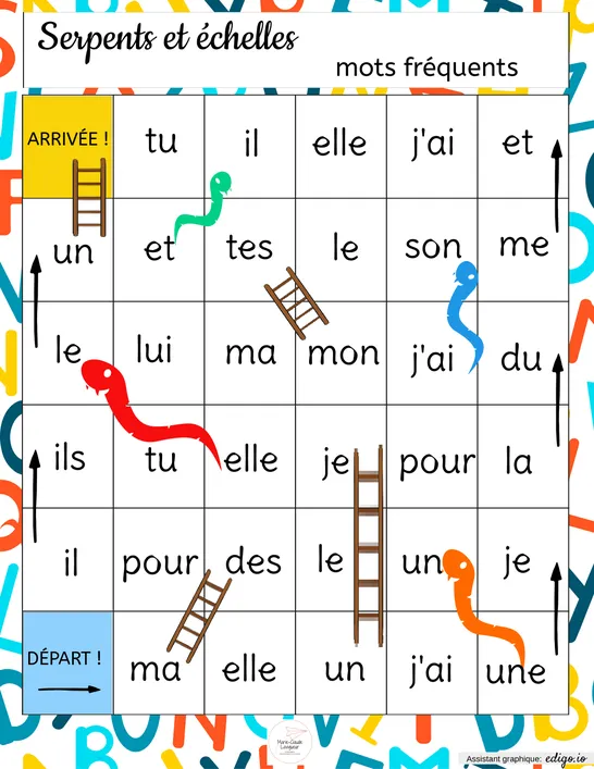 Serpents et échelles - mots fréquents