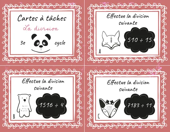 Cartes à tâches - La division