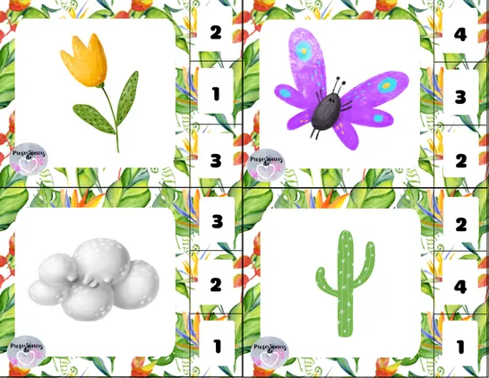Cartes à pinces_nombre de syllabes, 1re année, Cartes à tâche