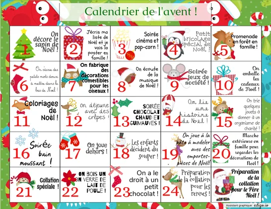 Calendrier de l'avent 2020