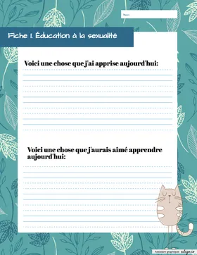 Éducation à la sexualité Fiche 1