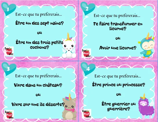 Préférerais-tu... - Les contes - IsaProfEtc